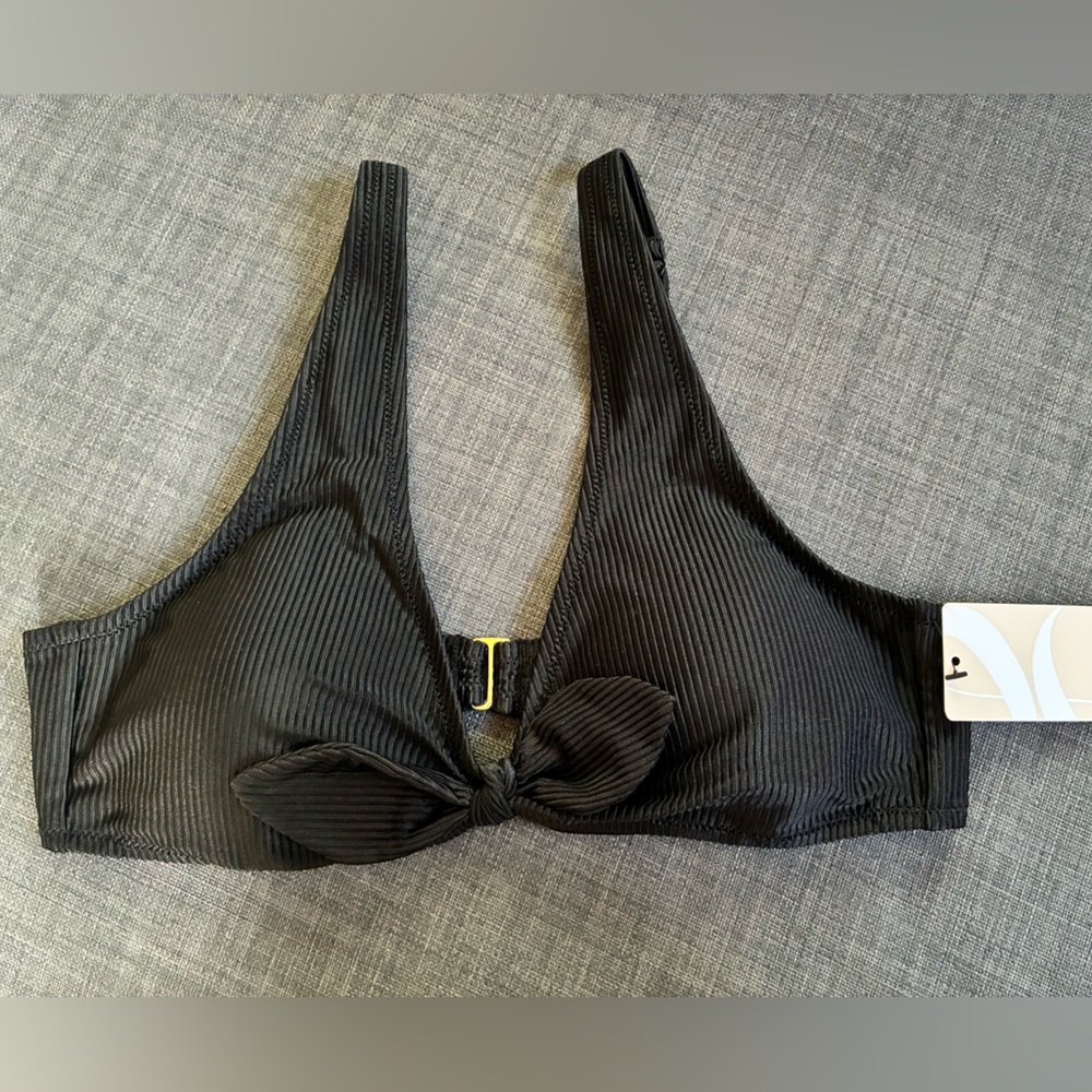 Black Ribbed Women's Bralette Lively size Large